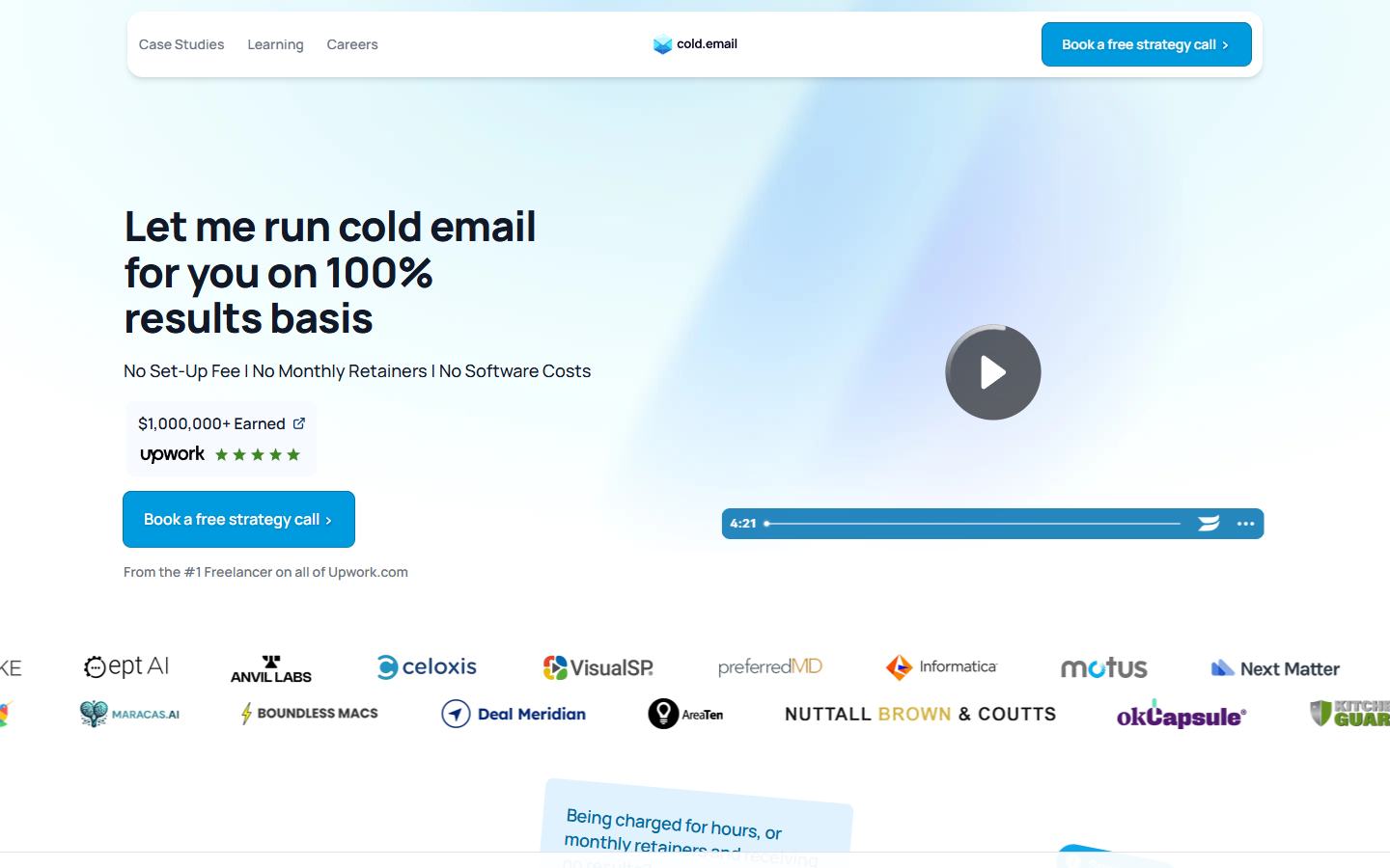 Cold Email website portfolio preview
