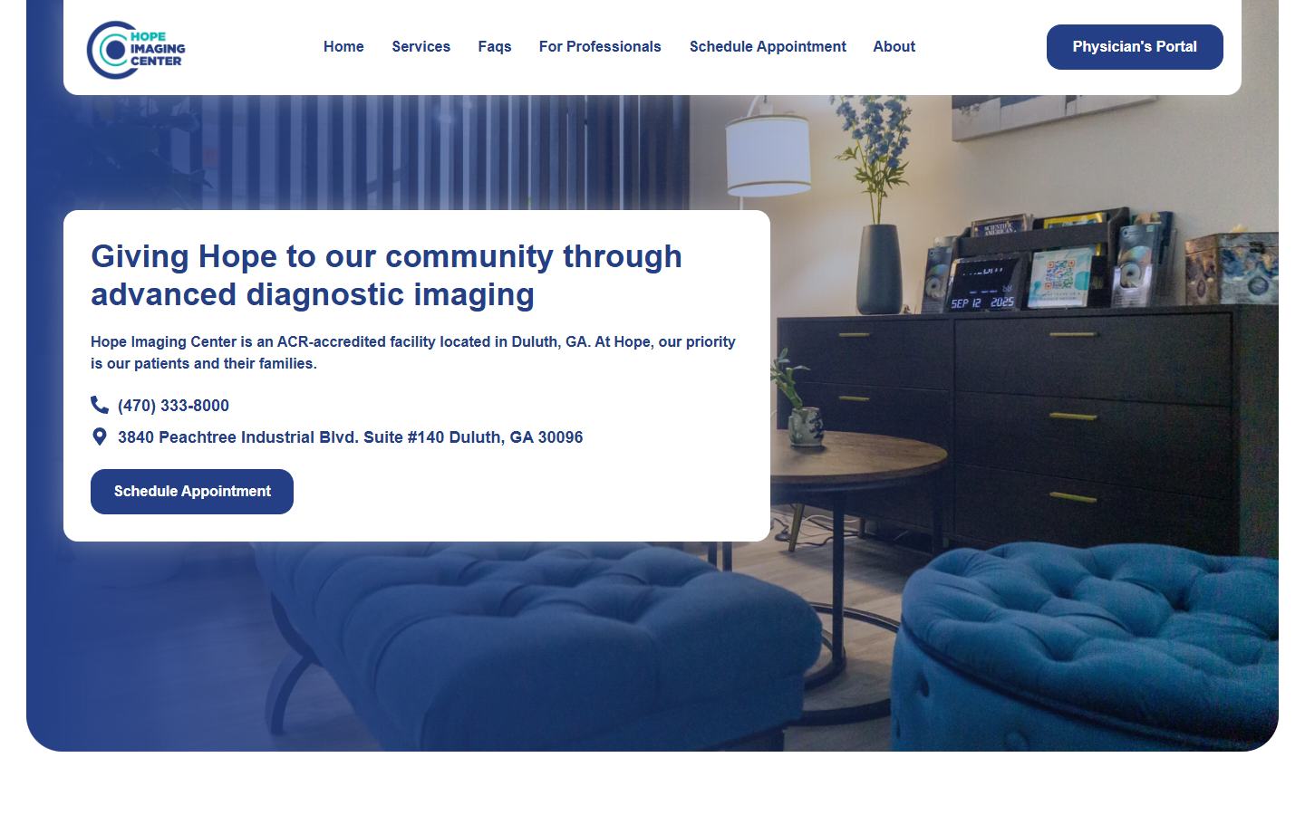 Hope Imaging Center digital project preview
